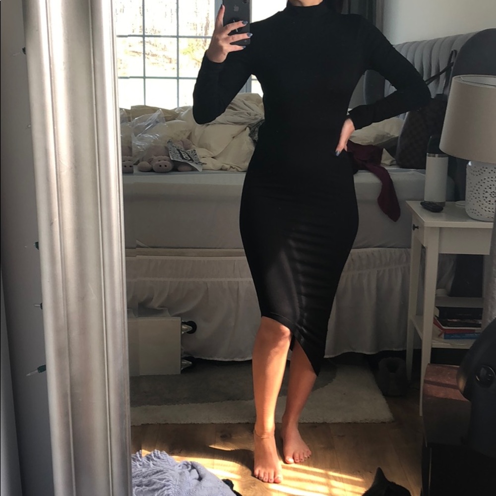 ASOS Black long sleeve cut out dress size US 4